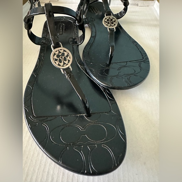 Black Coach Pansy Jelly Sandals - Picture 2 of 5